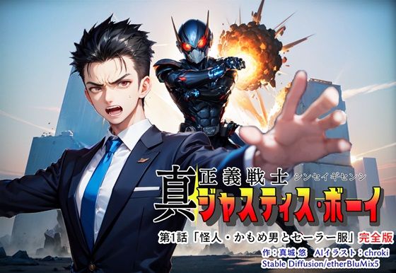 d_312371【無料エロマンガ】真・正義戦士ジャスティス・ボーイ 完全版 第1話「怪人・かもめ男とセーラー服」 | 真城のソフトハウス
